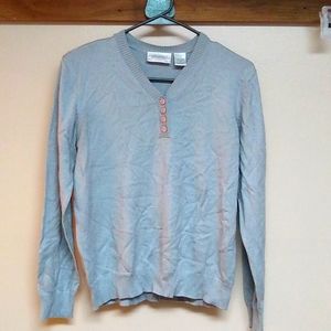 Lightweight gray sweater with buttons